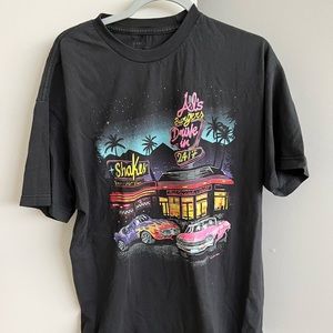 Brandy Melville Oversized Al’s Burgers Black T-Shirt Top